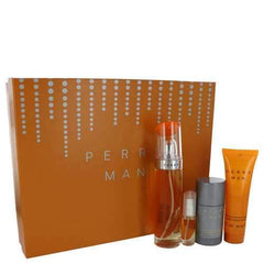 Perry Man by Perry Ellis Gift Set -- 3.4 oz Eau De Toilette Spray + 3 oz After Shave Gel + 2.75 oz Deodorant Stick + .25 oz Mini EDT Spray (Men)