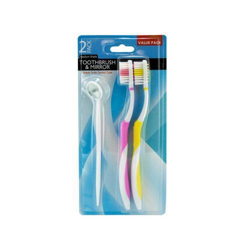 Toothbrush & Dental Mirror Set ( Case of 12 )
