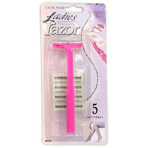Ladies disposable razor with extra cartridges ( Case of 72 )