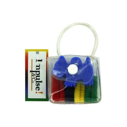 Hair accessory kit in plastic pouch ties and claw ( Case of 48 )