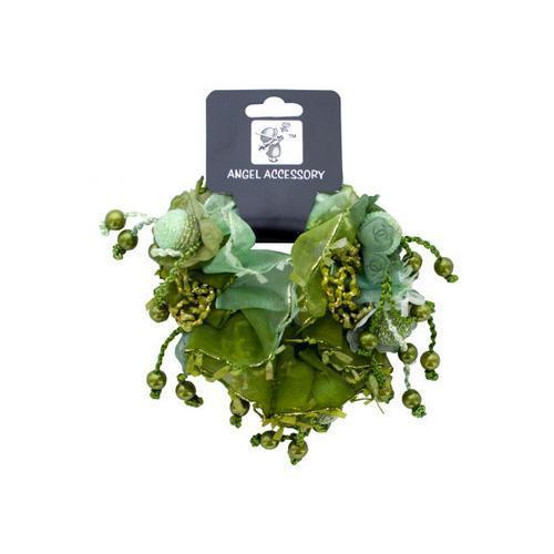 hair scrunchi flowers/beads assorted colors ( Case of 72 )