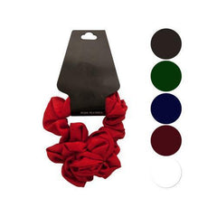 Silky Mini Hair Twister with Ruffle Rose Accent ( Case of 96 )