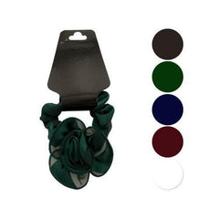 Satiny Mini Hair Twister with Ruffle Rose Accent ( Case of 96 )