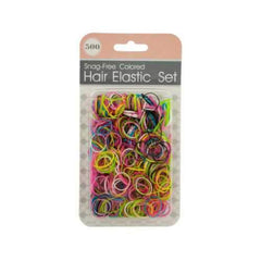 Snag-Free Colored Hair Elastics Set ( Case of 48 )