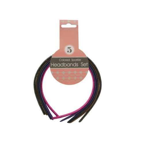 Colored Sparkle Headbands Set ( Case of 72 )