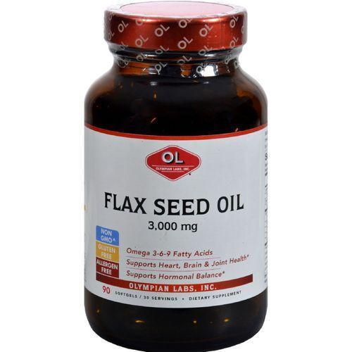 Olympian Labs Flax Seed Oil  Certified Organic  High Lignan  3000 mg  90 Softgels