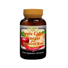 Only Natural Apple Cider Vinegar Plus GrapeFruit Rind and Cayenne 500 mg (90 Capsules)