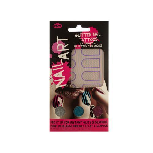 Striped Nail Art Glitter Nail Tattoos Kit ( Case of 24 )