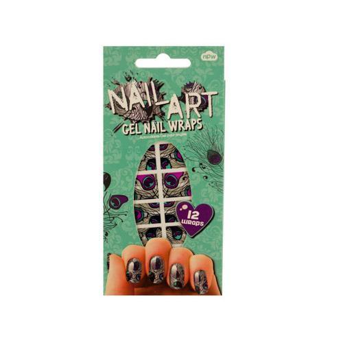 Peacock Nail Art Gel Nail Wraps Set ( Case of 72 )