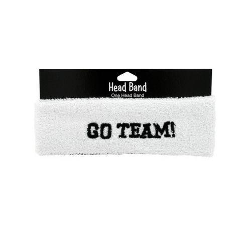 Go Team White Headband ( Case of 48 )