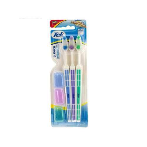 Soft Toothbrushes with Covers Set ( Case of 24 )