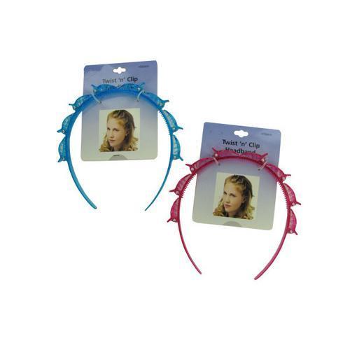 Girl's glitter twist and clip headband ( Case of 90 )
