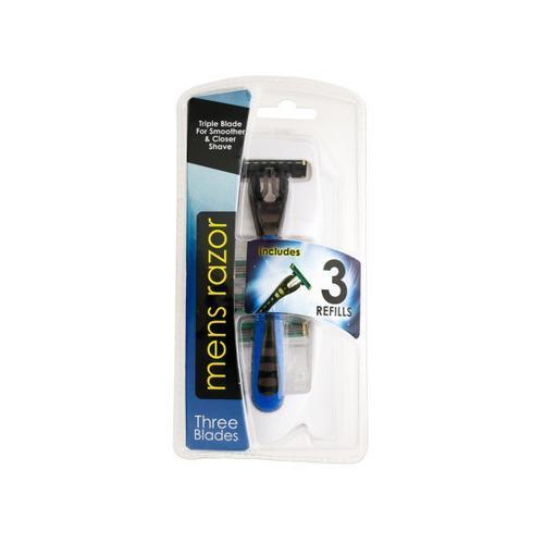 Triple Blade Mens Razor with Refills ( Case of 24 )