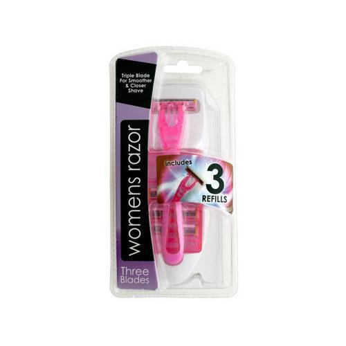 Triple Blade Womens Razor with Refills ( Case of 24 )