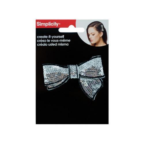 Silver Sequin Bow with Black Trim Headband Accent ( Case of 96 )