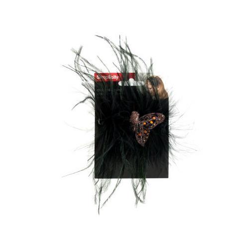simplicity jeweled butterfly w/black feather headband accent ( Case of 72 )