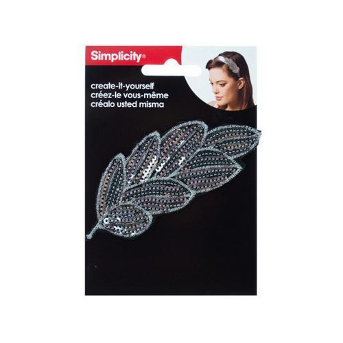 Silver Sequin Feather Headband Accent ( Case of 96 )