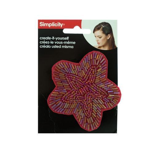 Red Beaded Flower Headband Accent ( Case of 96 )
