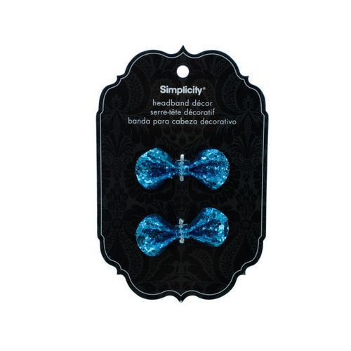 simplicity 2 piece turquoise sequin bows headband accent ( Case of 24 )