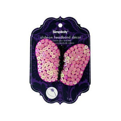 simplicity pink sequin butterfly slide on headband accent ( Case of 45 )