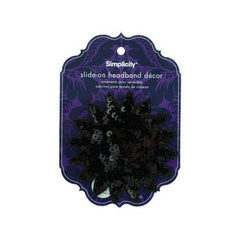 simplicity black sequin starburst slide on headband decor ( Case of 48 )