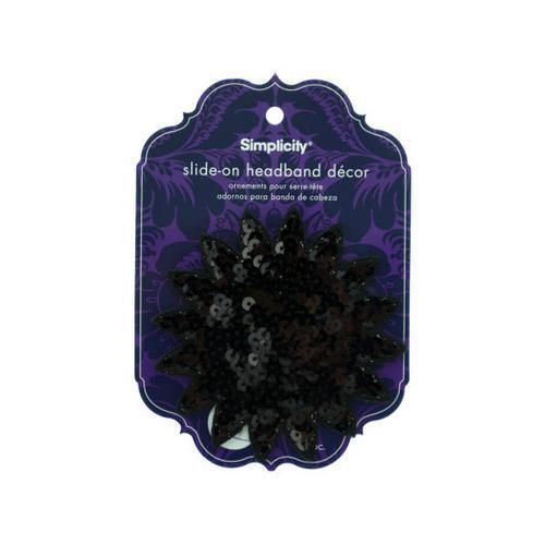 simplicity black sequin starburst slide on headband decor ( Case of 96 )