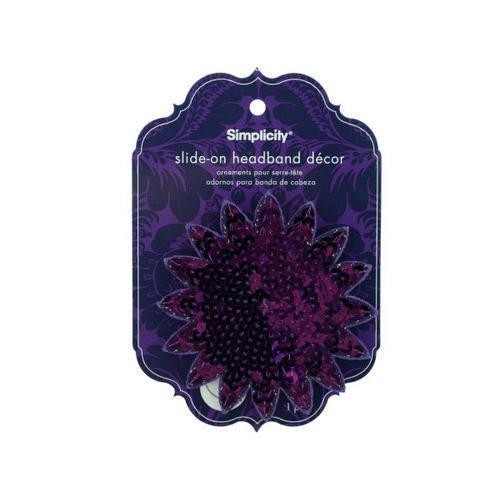 simplicity purple sequin starburst slide on headband accent ( Case of 24 )