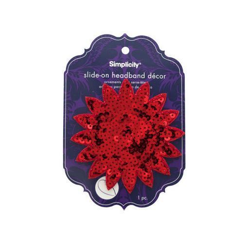 simplicity red sequin starburst slide on headband accent ( Case of 72 )