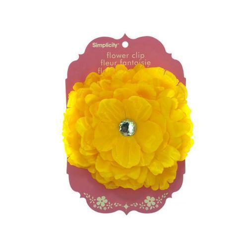 Large Yellow Flower with Jewel Clip ( Case of 30 )