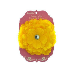 Large Yellow Flower with Jewel Clip ( Case of 30 )