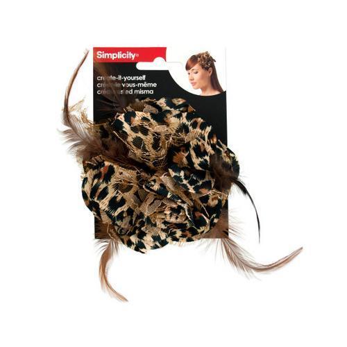 Leopard Flower with Feathers & Lace Headband Accent ( Case of 96 )