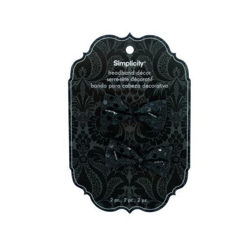 simplicty black sequin flower headband accent ( Case of 72 )