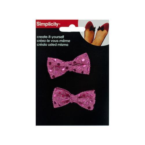 simplicity 2 piece pink sequin bows accent ( Case of 96 )